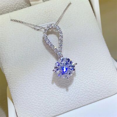 BEAUTIFUL I AM 5 Carat Moissanite Jewelry 925 Sterling Silver Teardrop Necklace