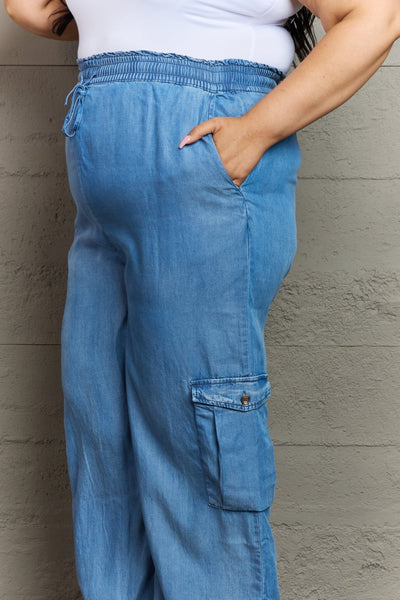 BEAUTIFUL I AM GeeGee Out Of Site Full Size Denim Cargo Pants