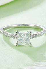 BEAUTIFUL I AM 1.21 Carat Moissanite Jewelry 925 Sterling Silver Side Stone Ring