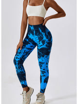 BEAUTIFUL I AM Tie Dye Wide Waistband Active Leggings Active Wear