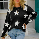 BEAUTIFUL I AM Star Pattern Round Neck Sweater