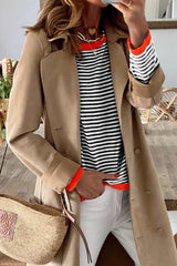 BEAUTIFUL I AM Striped Round Neck Drop Shoulder Shirt