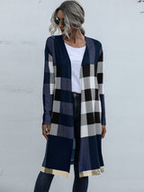 BEAUTIFUL I AM Plaid Open Front Longline Cardigan