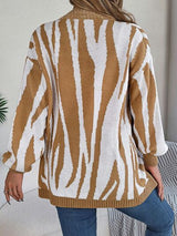 BEAUTIFUL I AM Open Front Animal Print Cardigan