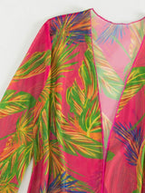 BEAUTIFUL I AM Botanical Print Tube Top, Swim Bottoms, and Cover Up Swim Set