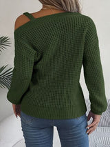 BEAUTIFUL I AM Asymmetrical Neck Long Sleeve Sweater