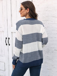 BEAUTIFUL I AM Full Size Round Neck Drop Shoulder Sweater