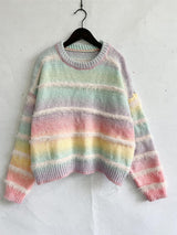 BEAUTIFUL I AM Striped Round Neck Long Sleeve Sweater