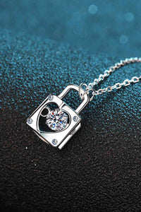 BEAUTIFUL I AM Adored Moissanite Jewelry Lock Pendant Necklace