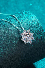 BEAUTIFUL I AM 1 Carat Moissanite Jewelry Floral-Shaped Pendant Necklace