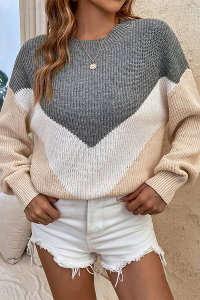 BEAUTIFUL I AM Round Neck Dropped Shoulder Sweater