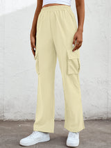 BEAUTIFUL I AM Elastic Waist Straight Leg Cargo Pants