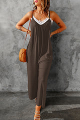 BEAUTIFUL I AM Spaghetti Strap Wide Leg Pants Jumpsuit