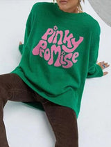 BEAUTIFUL I AM PINKY PROMISE Round Neck Sweater