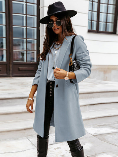 BEAUTIFUL I AM Long Sleeve Longline Jacket Coat with Pockets