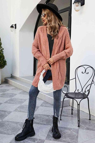 BEAUTIFUL I AM Open Front Dolman Sleeve Cardigan