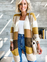 BEAUTIFUL I AM Color Block Dropped Shoulder Cardigan