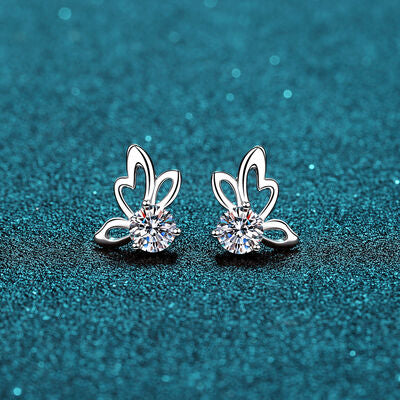 BEAUTIFUL I AM 1 Carat Moissanite Jewelry Butterfly Shape Earrings