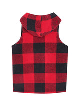 BEAUTIFUL I AM Plaid Hooded Vest Jacket