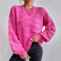 BEAUTIFUL I AM Round Neck Dropped Shoulder Sweater