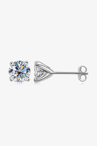 BEAUTIFUL I AM 925 Sterling Silver 1 Carat Moissanite Jewelry 4-Prong Stud Earrings