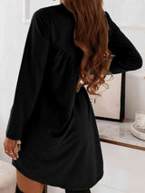 BEAUTIFUL I AM Ruched Round Neck Long Sleeve Dress