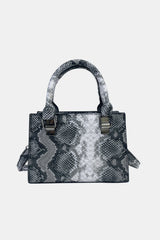 BEAUTIFUL I AM Snakeskin Print PU Leather Hand Bag