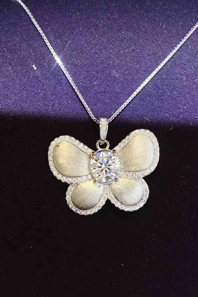 BEAUTIFUL I AM 1 Carat Moissanite Jewelry Butterfly Pendant Necklace