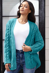 BEAUTIFUL I AM Open Front Cable-Knit Cardigan