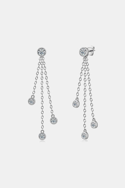 BEAUTIFUL I AM 1.2 Carat Moissanite Jewelry Layered Chain Earrings