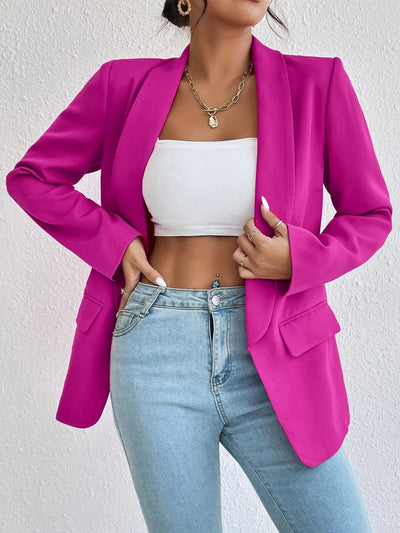 BEAUTIFUL I AM Shawl Collar Long Sleeve Blazer Jacket