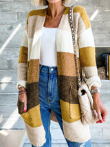 BEAUTIFUL I AM Color Block Dropped Shoulder Cardigan