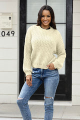 BEAUTIFUL I AM Round Neck Long Sleeve Sweater