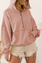 BEAUTIFUL I AM Zip-Up Dropped Shoulder Hoodie