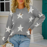 BEAUTIFUL I AM Star Pattern Round Neck Sweater