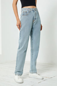 BEAUTIFUL I AM High Waist Straight Leg Jeans