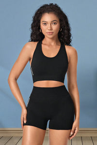 BEAUTIFUL I AM Cropped Sports Tank and Shorts Set