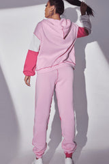 BEAUTIFUL I AM Exposed Seams Color Block Hoodie and Pants Set