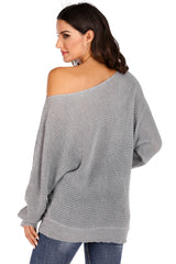 BEAUTIFUL I AM One Shoulder Dolman Sleeve Sweater