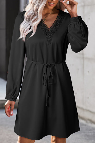 BEAUTIFUL I AM V-Neck Long Sleeve Mini Dress