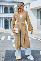 BEAUTIFUL I AM Tie Waist Longline Cardigan