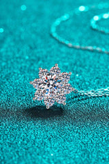 BEAUTIFUL I AM 1 Carat Moissanite Jewelry Floral-Shaped Pendant Necklace