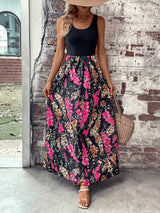 BEAUTIFUL I AM Floral Scoop Neck Sleeveless Maxi Dress