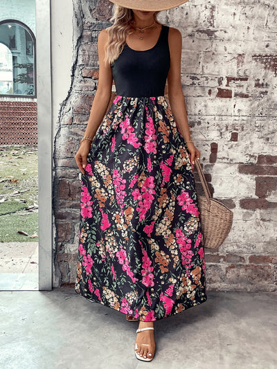 BEAUTIFUL I AM Floral Scoop Neck Sleeveless Maxi Dress