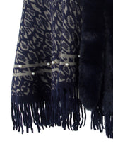 BEAUTIFUL I AM Leopard Fringe Hem Poncho