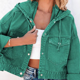 BEAUTIFUL I AM Hooded Dropped Shoulder Denim Jacket