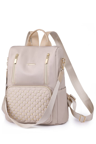 BEAUTIFUL I AM Zipper Pocket Beaded Backpack Bag