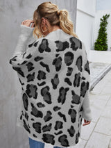 BEAUTIFUL I AM Leopard Pattern Fuzzy Cardigan