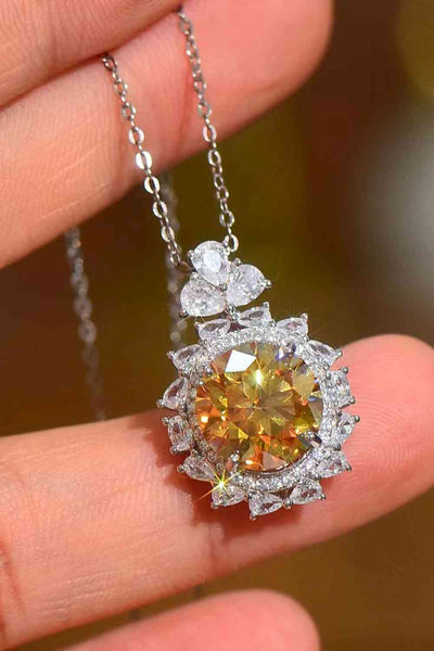 BEAUTIFUL I AM 5 Carat Yellow Moissanite Pendant Jewelry Necklace