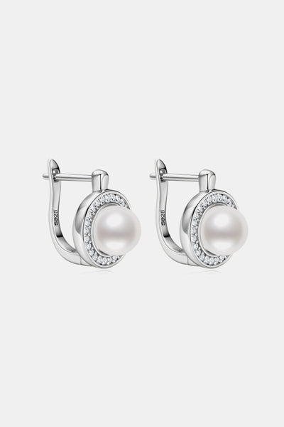 BEAUTIFUL I AM Moissanite Pearl Jewelry 925 Sterling Silver Earrings